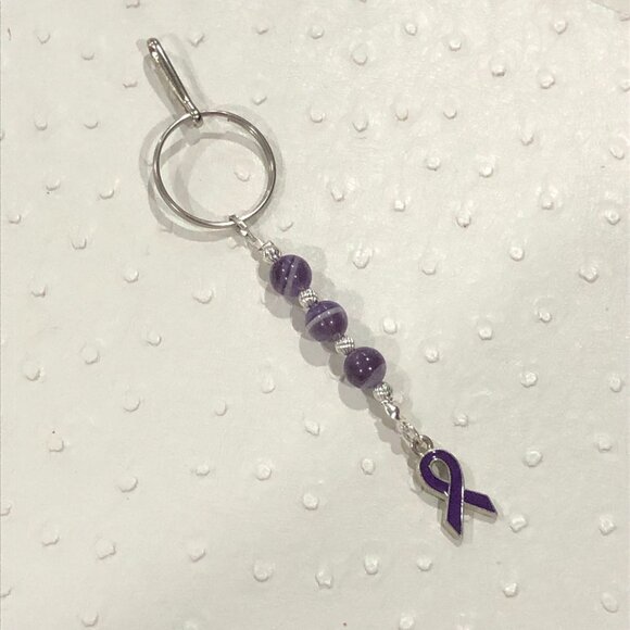 NEW Amethyst crystal keychain - Picture 1 of 1